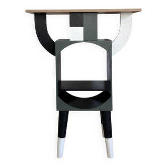 Hand-painted oak open buffet - Unique piece "IL VALLETTO"