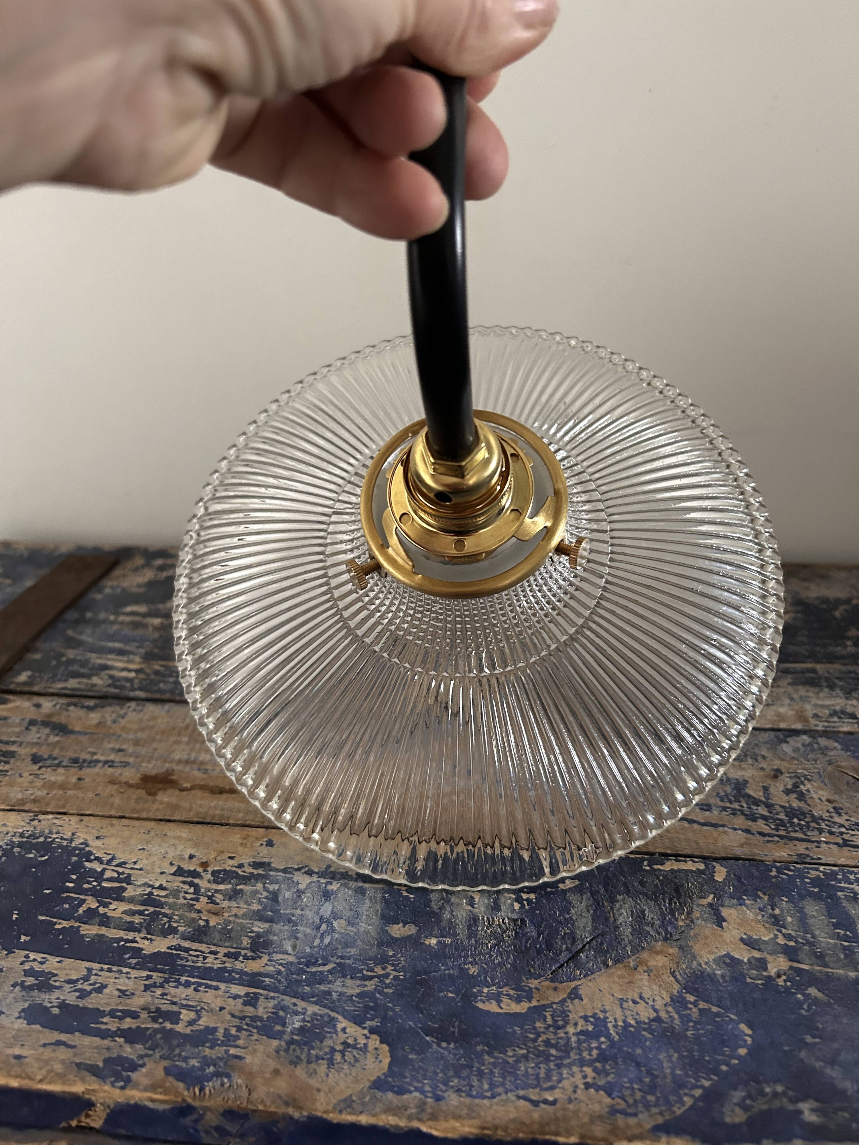 Holophane glass wall light