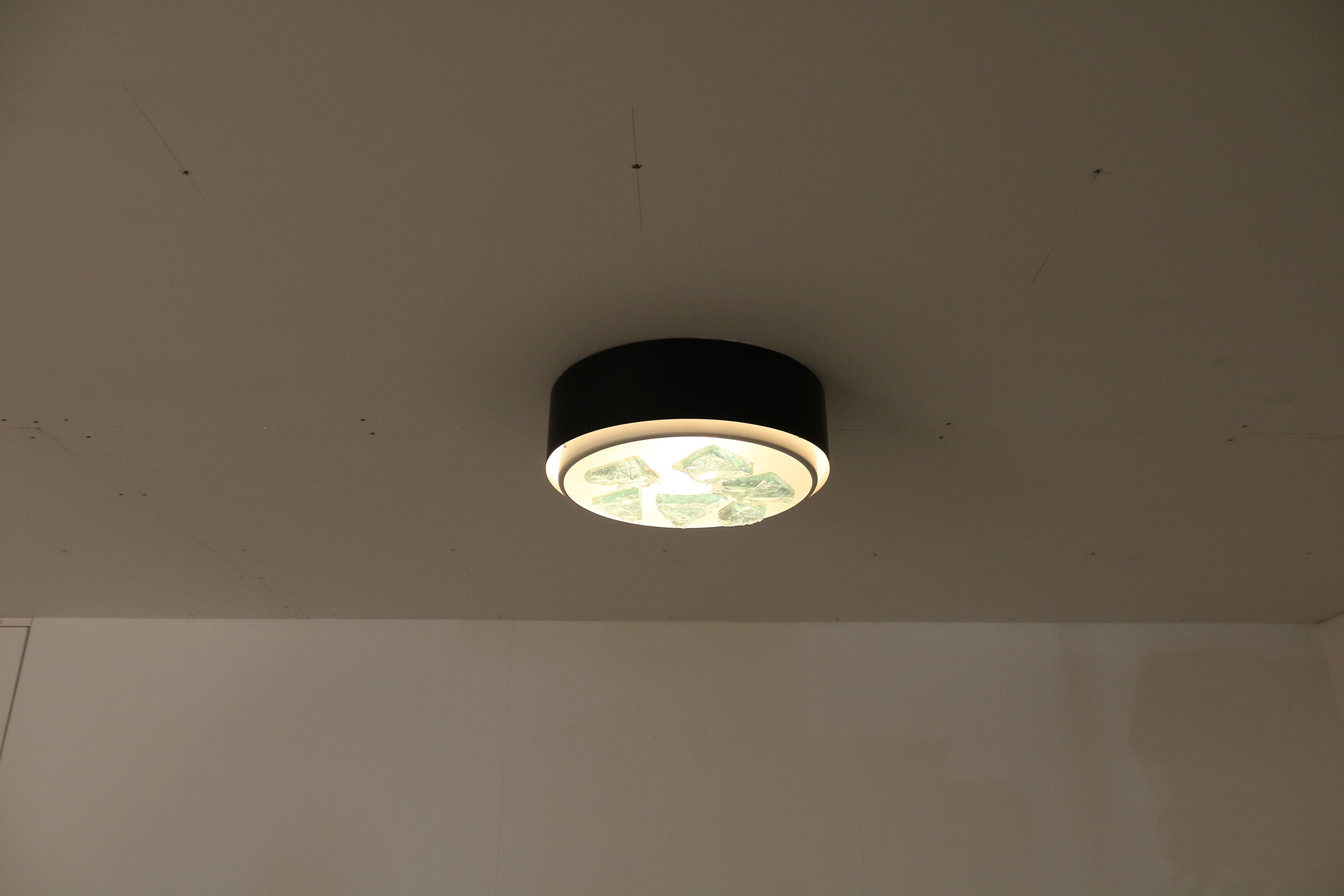 1950s ceiling light with glass made by Raak in the Netherlands