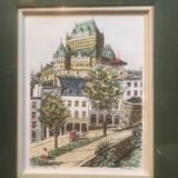 Château de Frontenac framed, Quebec Lithograph