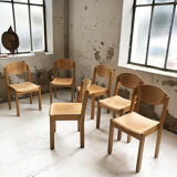 6 beech chairs 1980