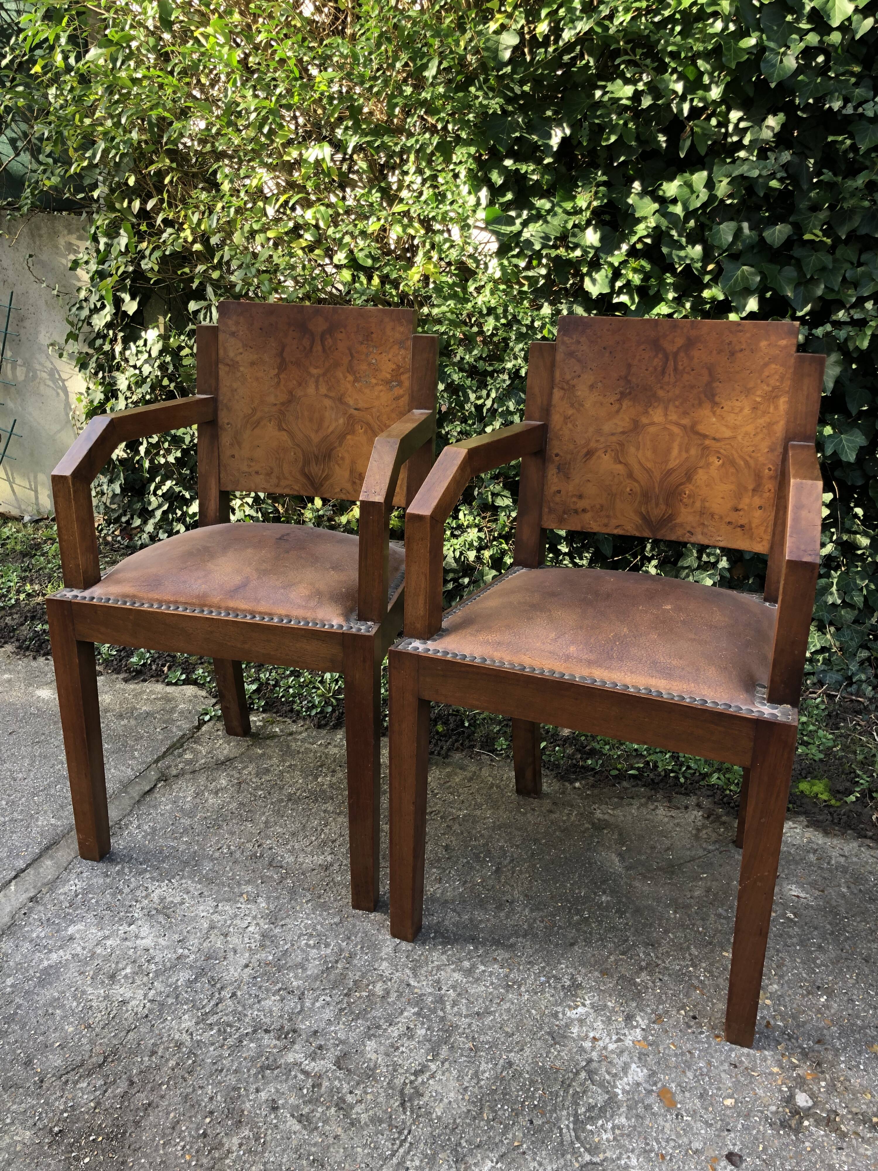 Pair of Art Deco armchairs