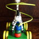 Old wooden toy, zebra car, to pull and push