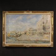 Great painting signed by Luigi Mantovani, View of Venice