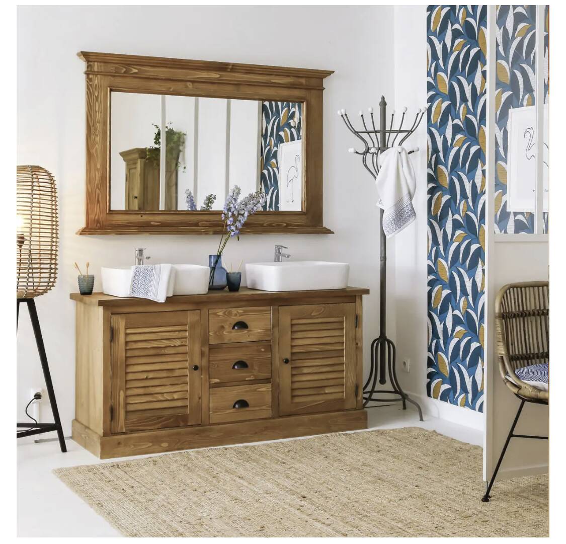 150cm solid pine vanity unit