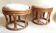 Pair of poufs from the 70s, diameter 44.8 cm.