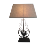 Table lamp in rectangular forged iron