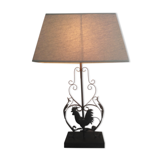 Table lamp in rectangular forged iron