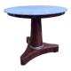Mahogany pedestal table with marble top veneer