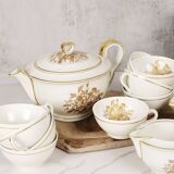 Porcelain tea service by Théodore Haviland, gilded patterns.