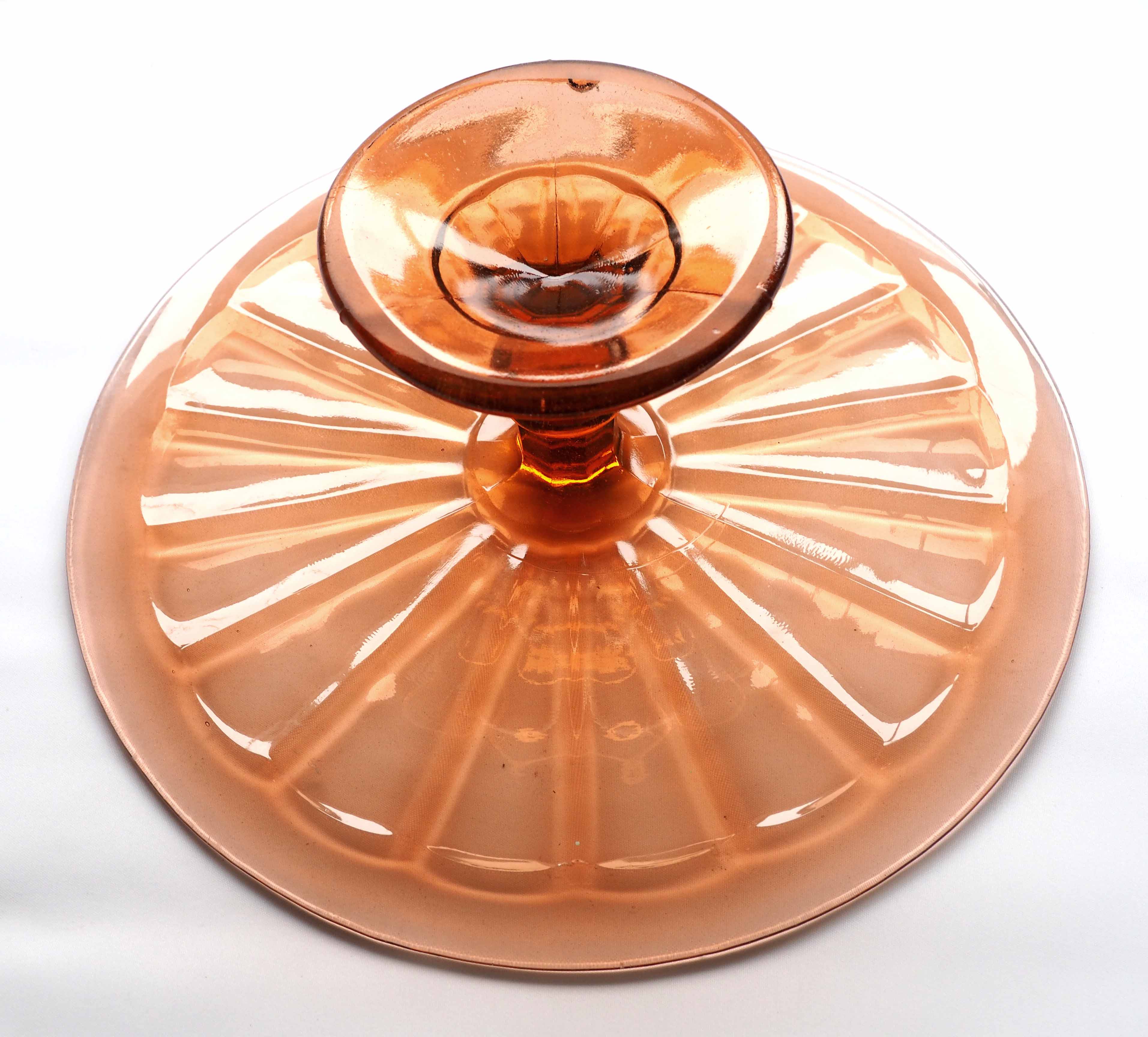 Art Deco glass display cake dish