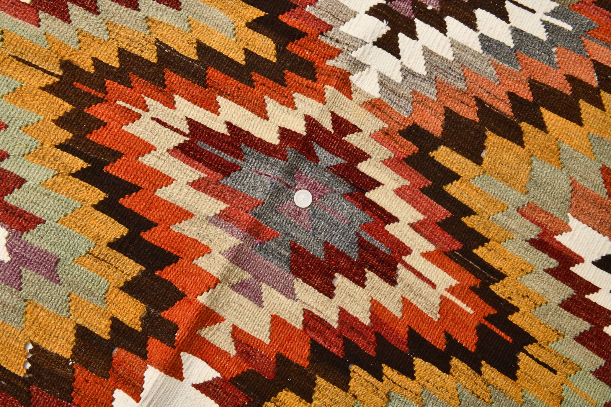 Multicolor Geometric Handmade Kilim Rug, 102x148Cm