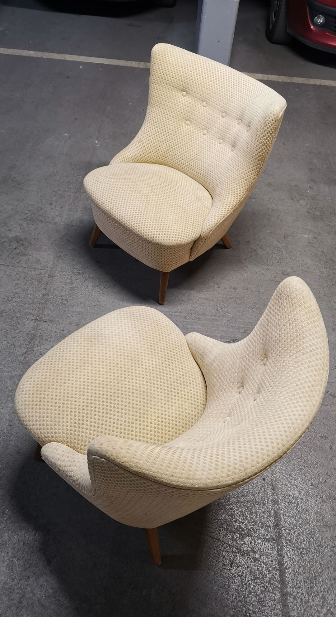 Armchair wing chair egg Barrel 50s modernist