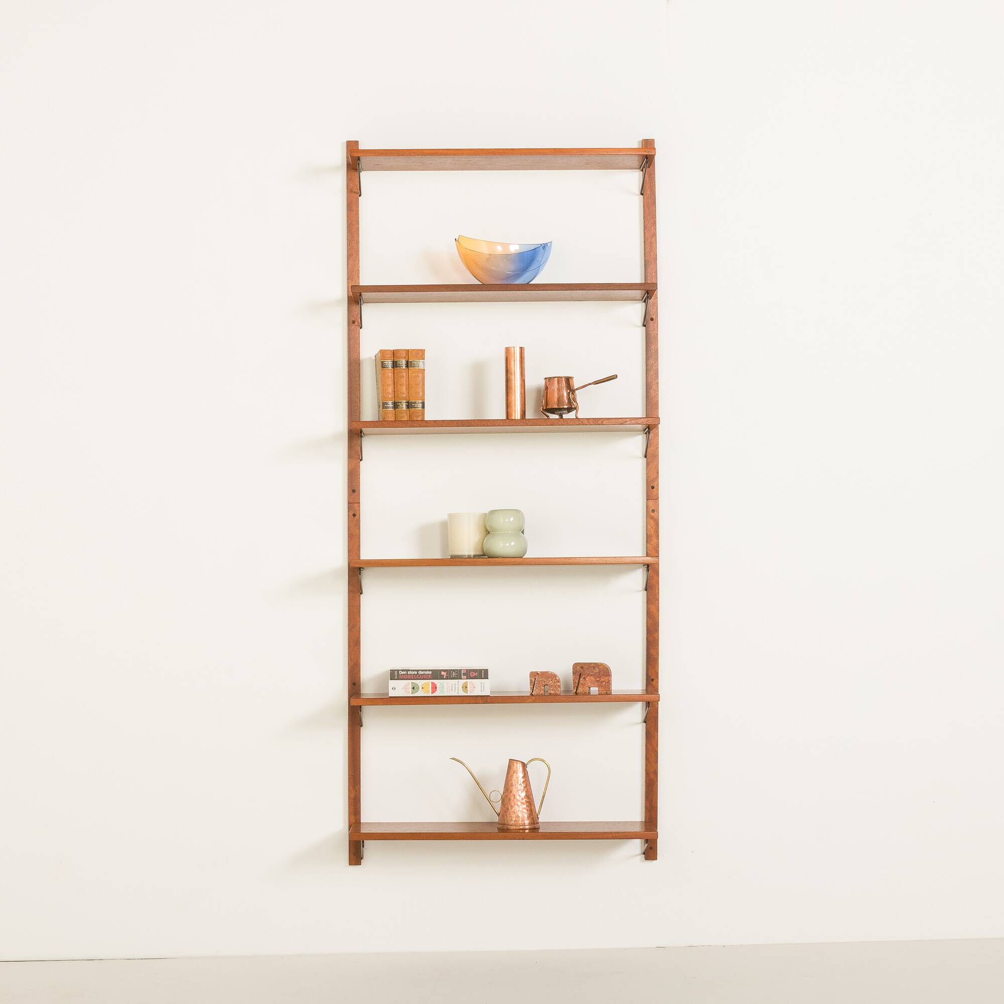 Danish mid century shelving system, set of 6 shelves, 1960s