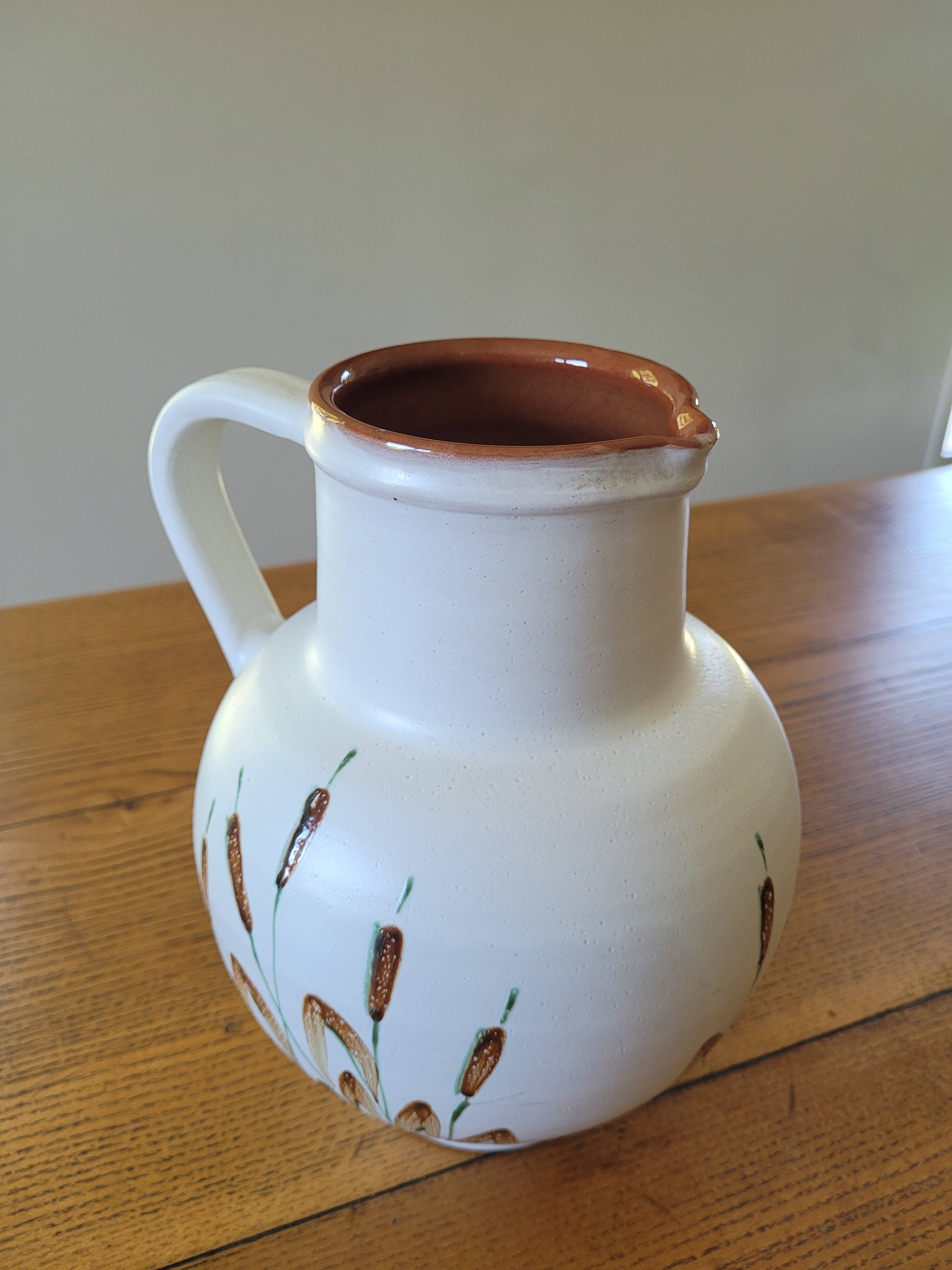 XL ceramic pitcher signed