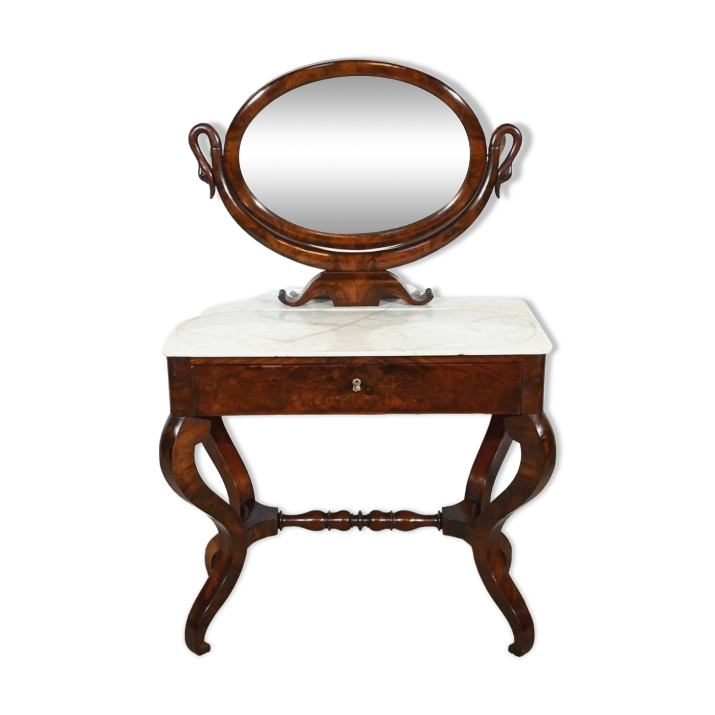 Burl Mahogany Dressing Table, Restoration Period – Early 19th Century