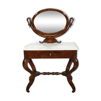 Burl Mahogany Dressing Table, Restoration Period – Early 19th Century