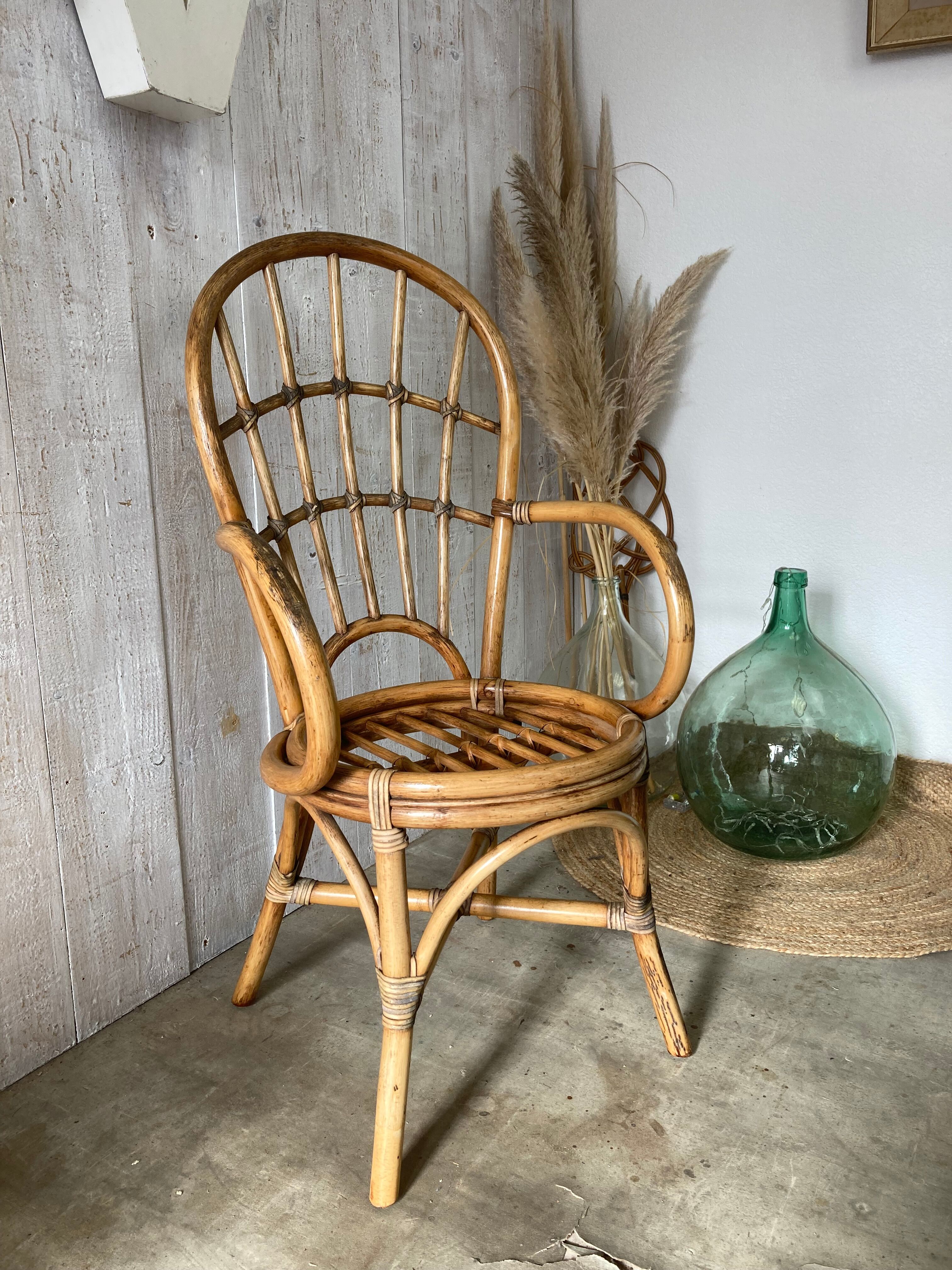 Vintage rattan armchair