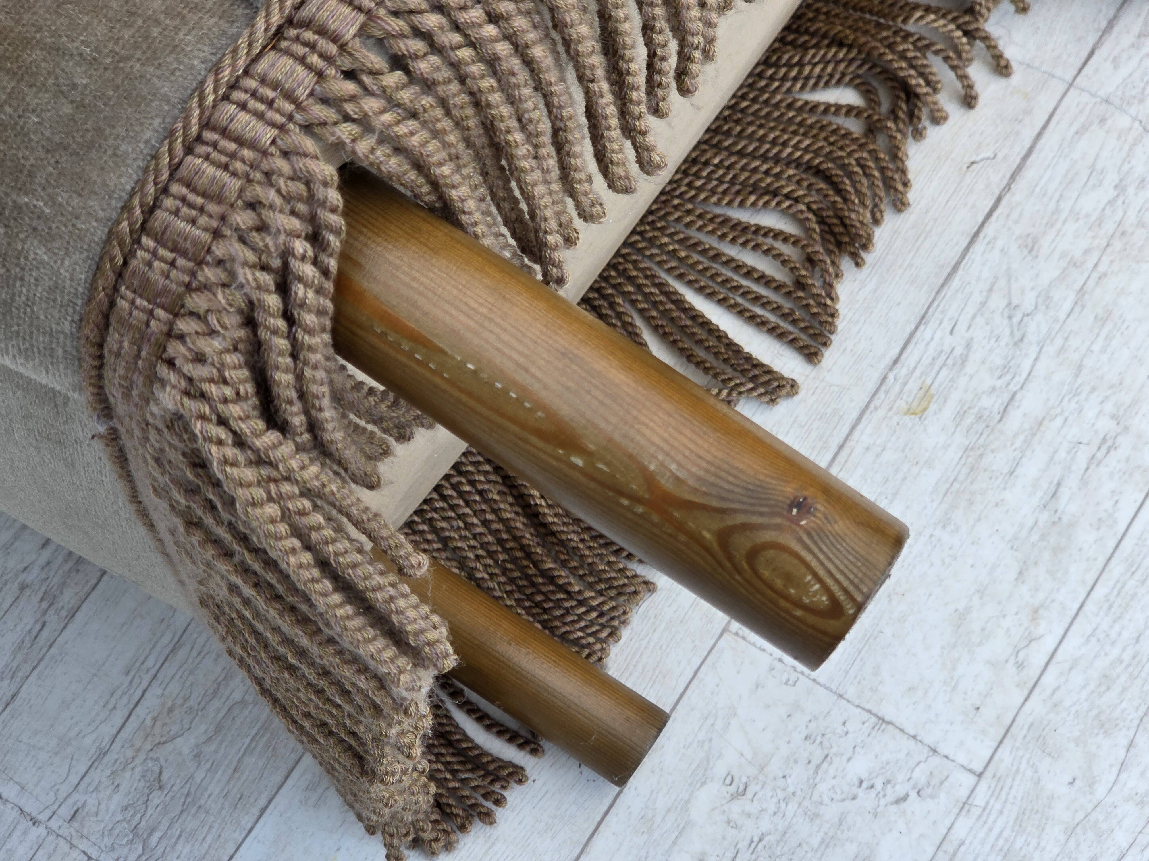 1970s, Danish armchair, original condition, furniture velour, beech wood.