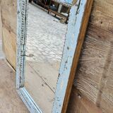 Ancien miroir Art déco en teck birman
