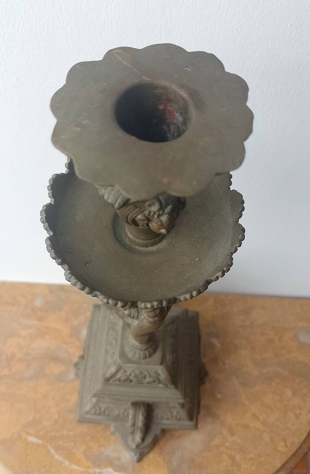 Antique Candlestick  Bronze Vienna Austria Caryatide Greek Ancient 46 cm