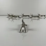 Set of 6 metal knife rests, "Deer / stag" model, 1980-90.