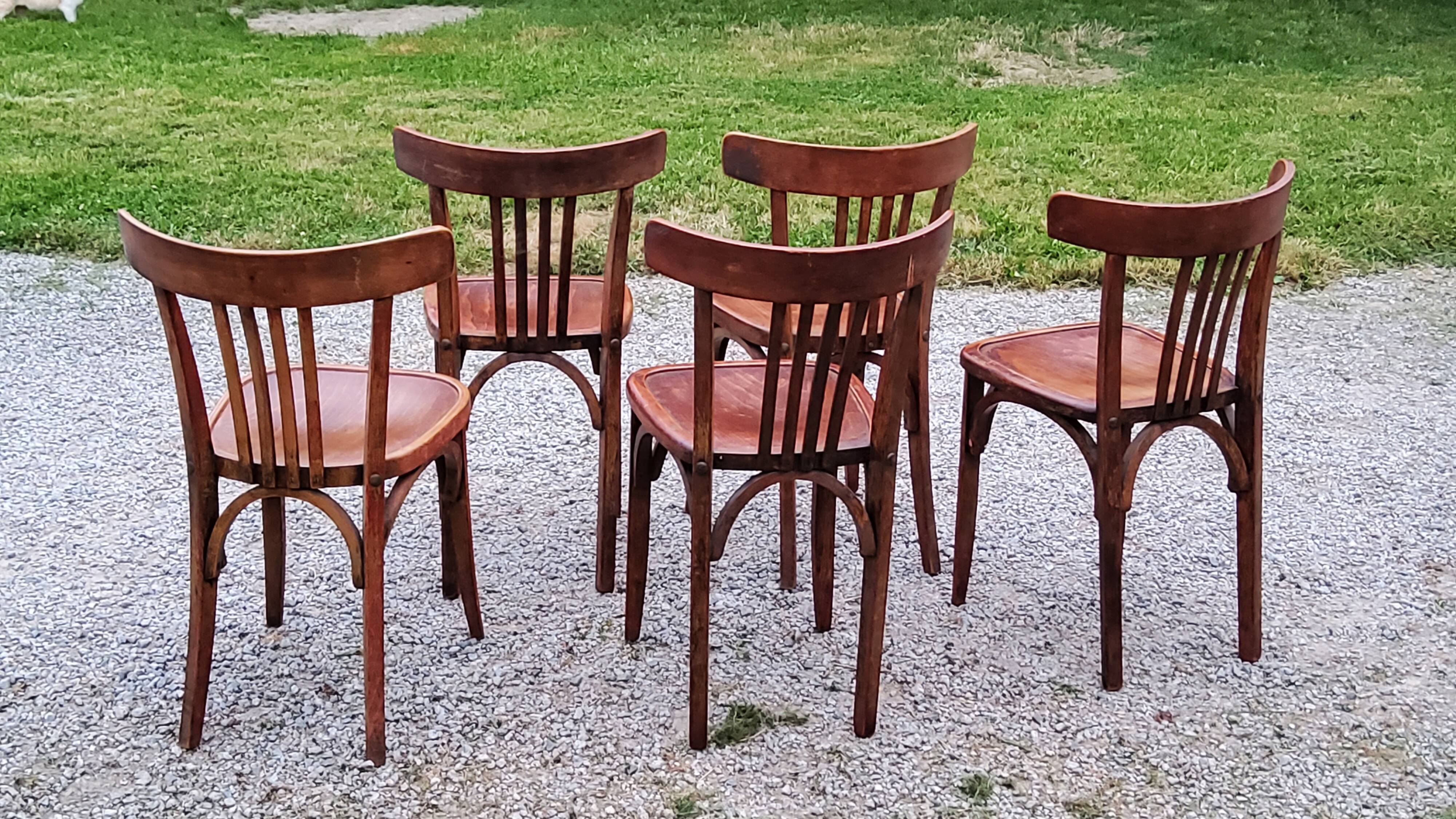 Set of 5 Stella bistro chairs from the 50s