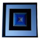 Tableau Vintage Art Optique - Victor Vasarely - Frame 40x40cm