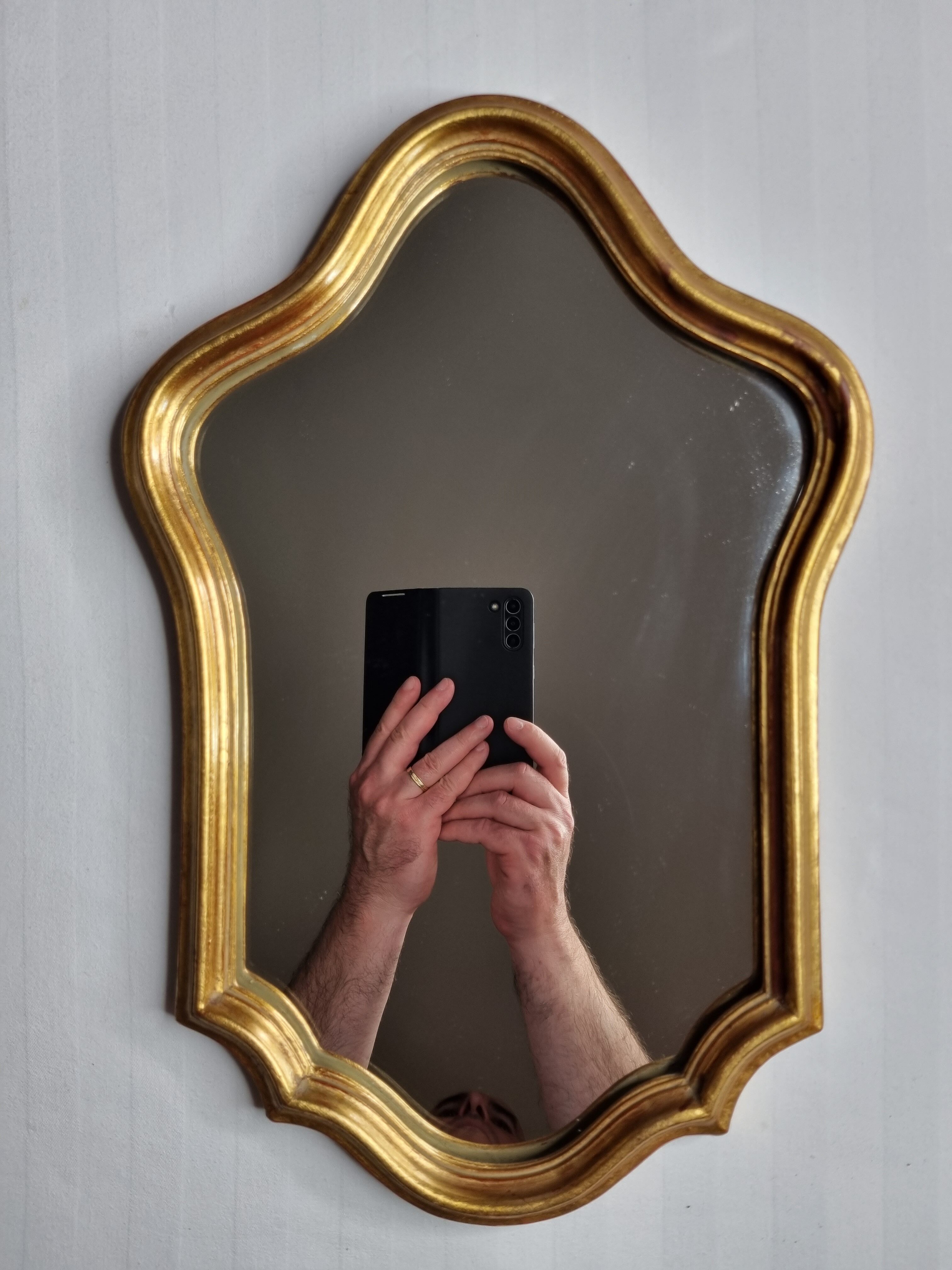 Vintage Louis XV style mirror, twisted, 41 cm