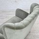 1960s, Danish 2-seater sofa. light green furniture velour.