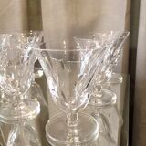 Suite of 7 glasses with cooked wine or port crystal st louis model jersey