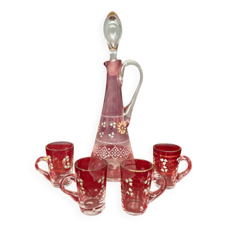 Liqueur set. Saint-Louis glass.