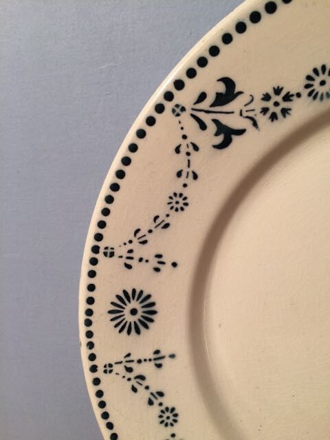 Composition 6 plates flat blue tones