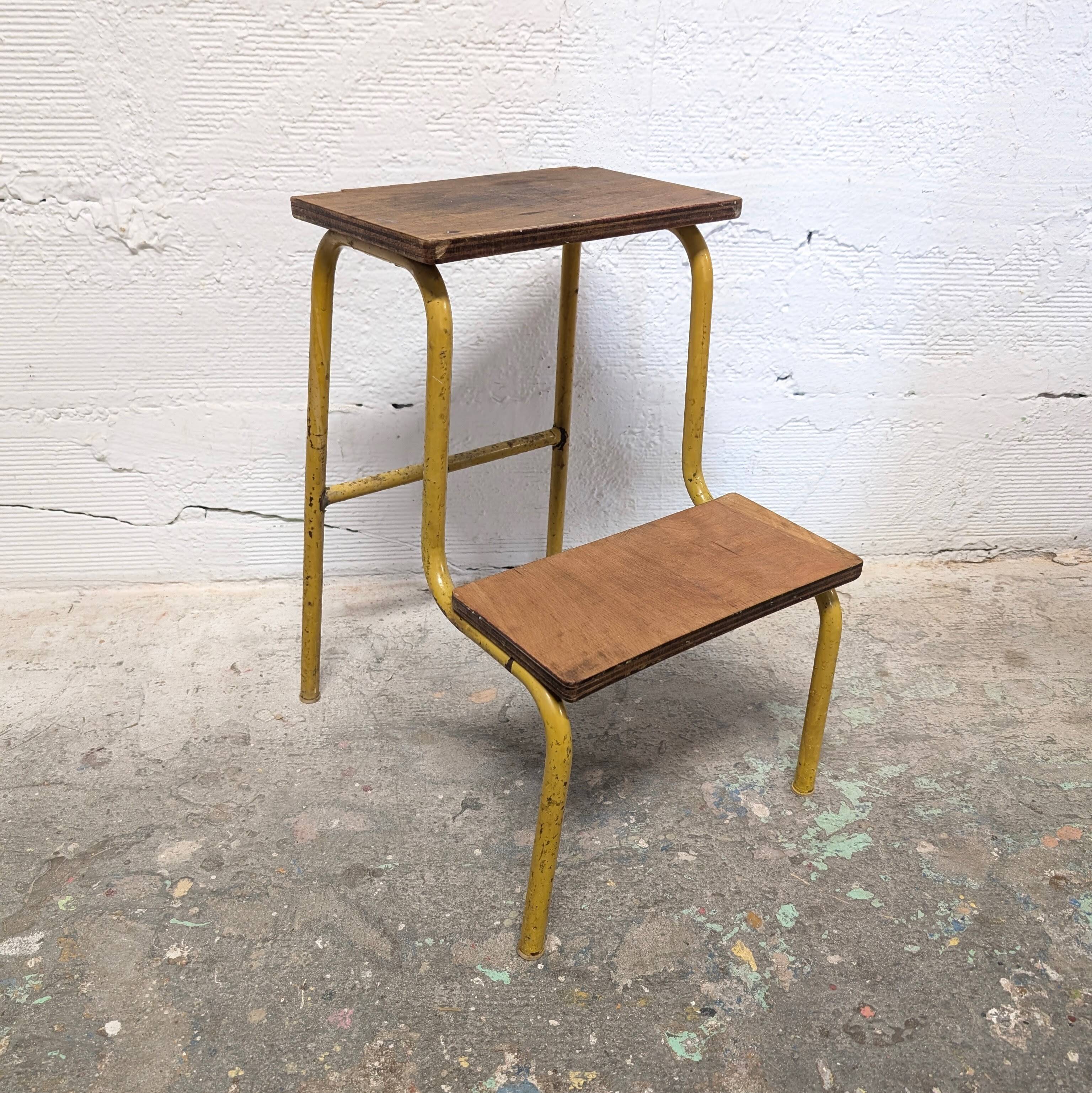 Metal and wood stepladder