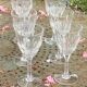 6 large old-cut crystal wine glasses, magnificent patterns