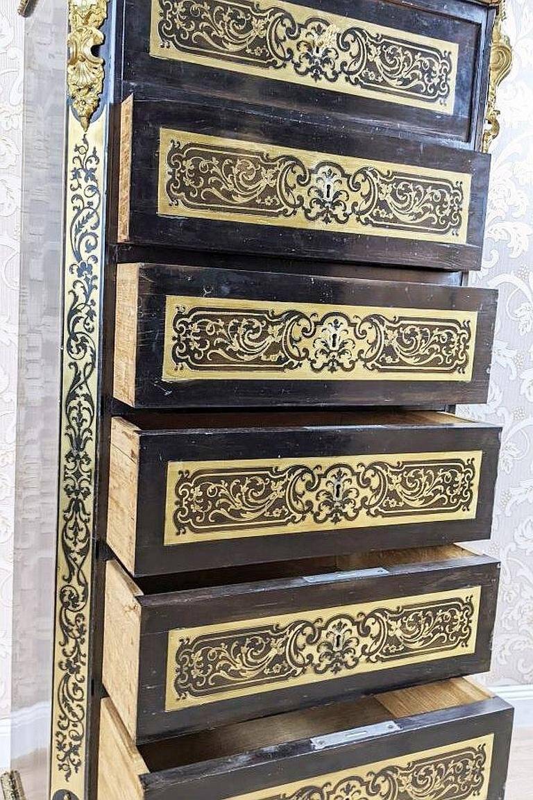 Antique Baroque Revival Inlaid Dresser, 1890s