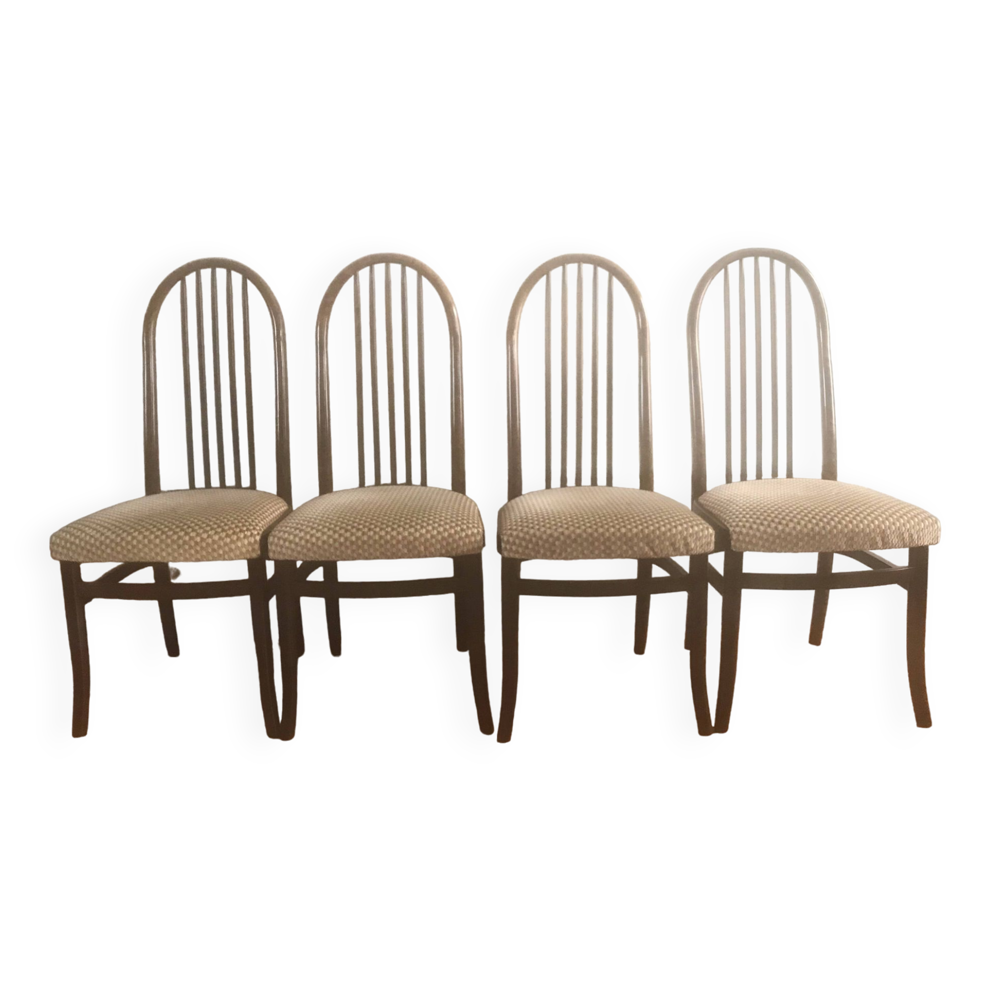 4 vintage Baumann Eden model wooden chairs