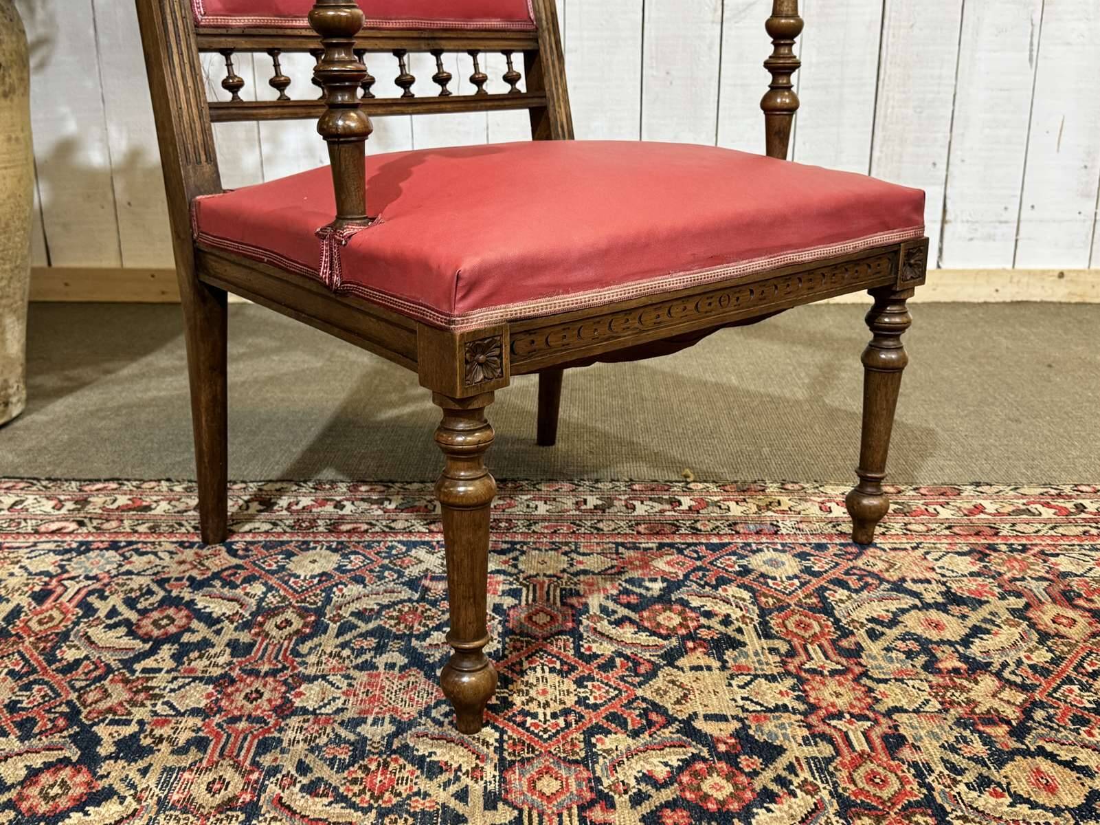 Breton armchair and its footrest from the 1930s.
