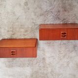 Pair of nightstands wall scandinavian teak
