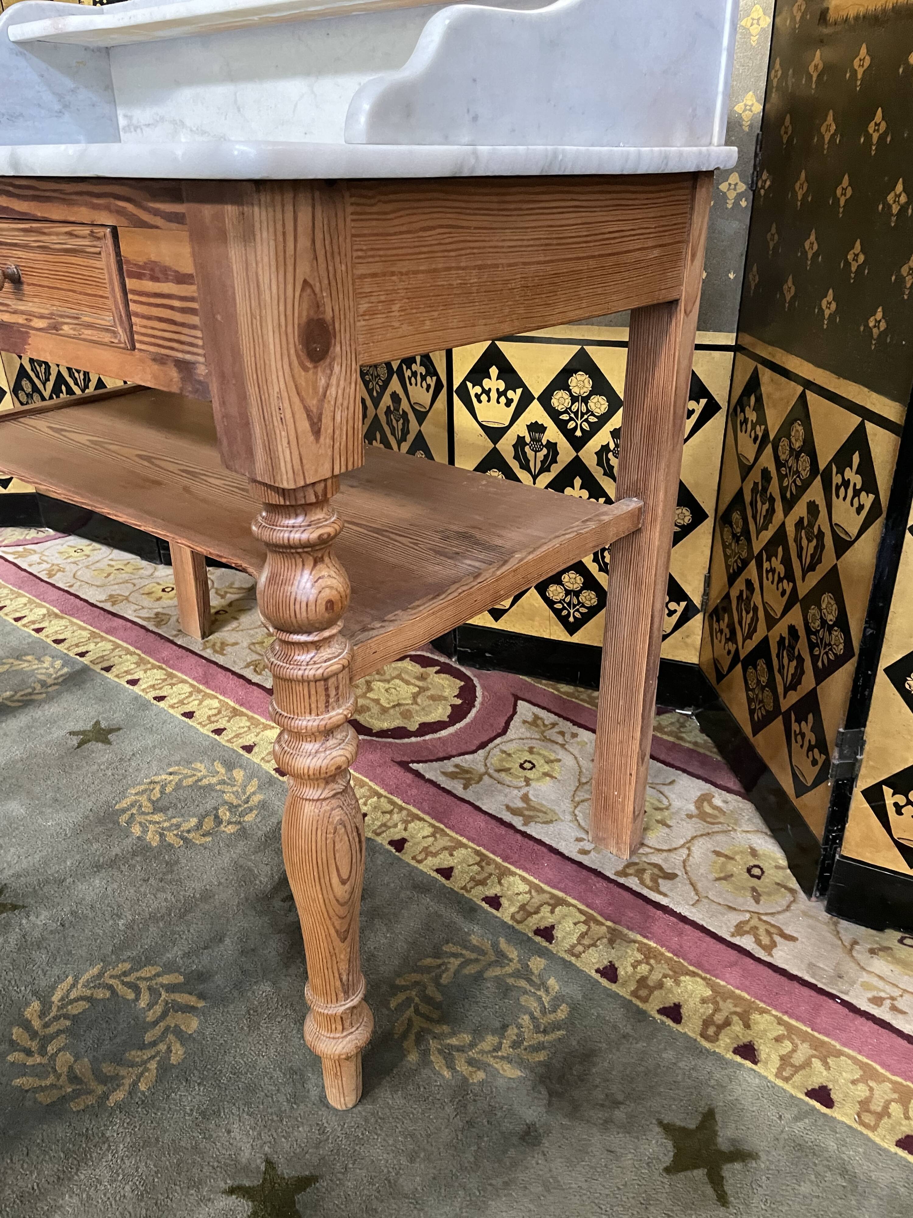 Toilet table - Louis Philippe dressing table in fir and marble