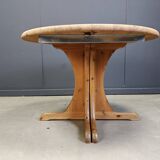 Table de salle à manger extensible XL en pin, style Rainer Daumiller, années 1970