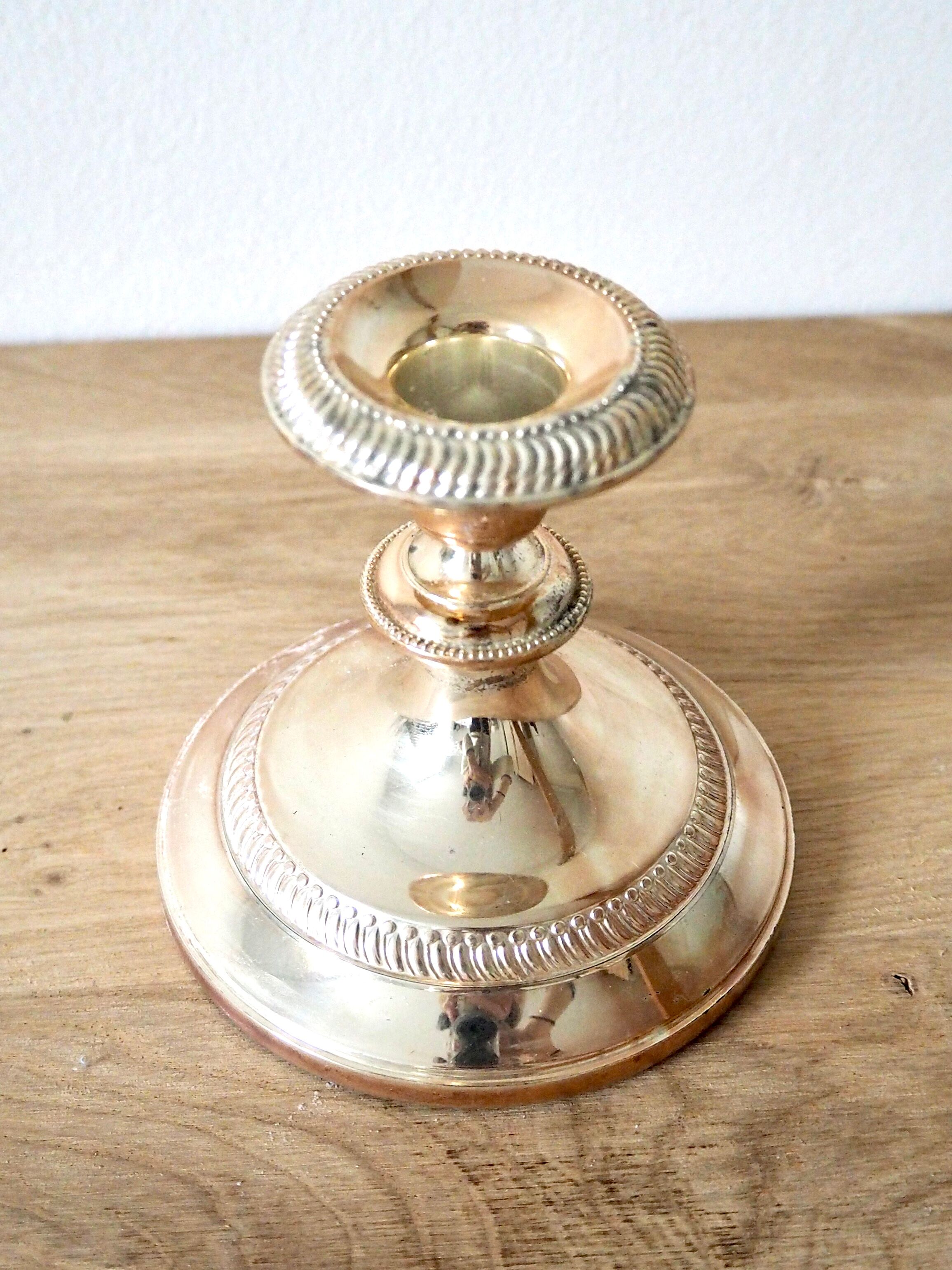 Silver candle holder