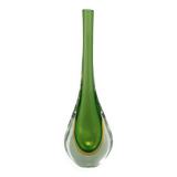 1960s Gorgeous Green and Yellow Vase By Flavio Poli