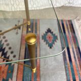 Vintage gold coffee table. Glass top.
