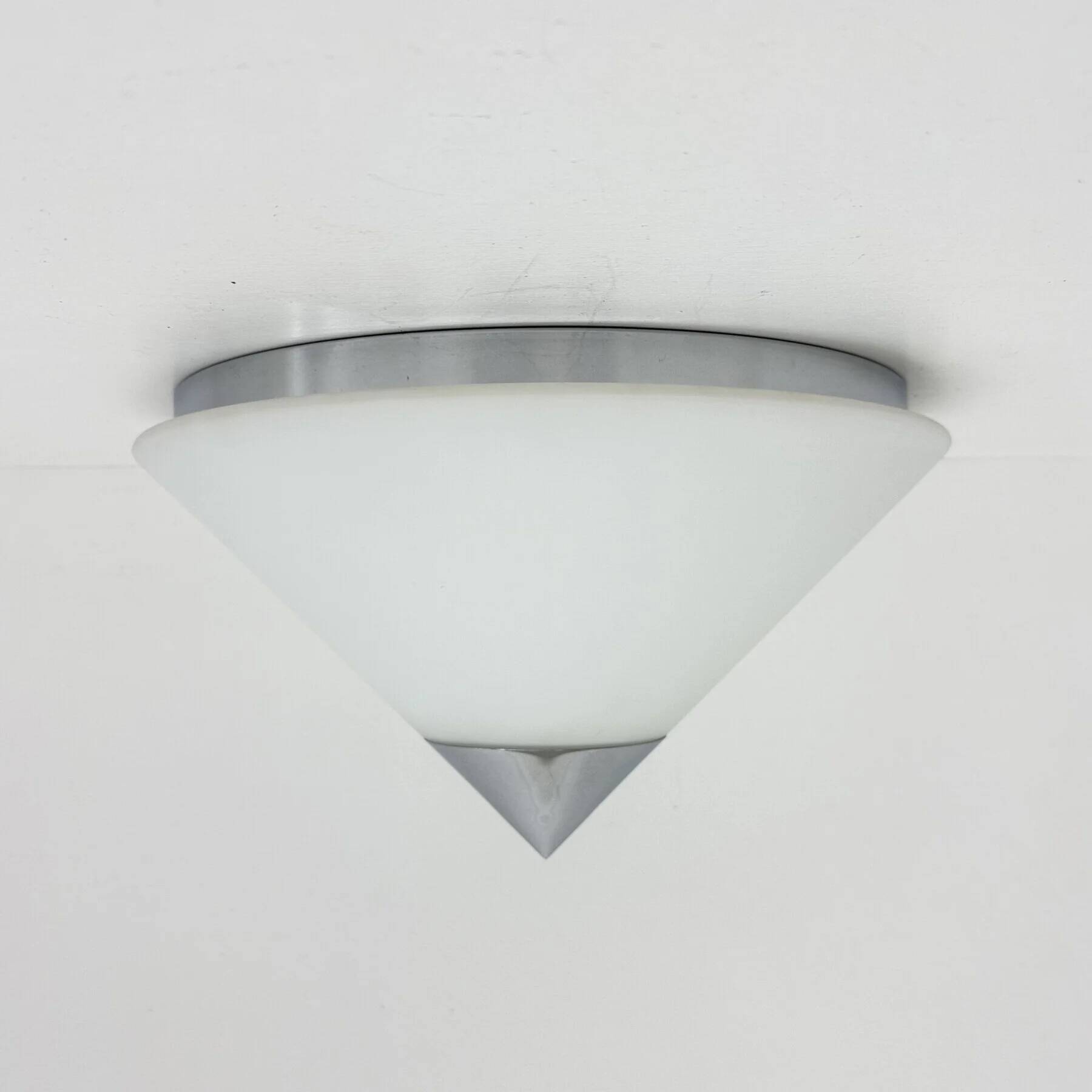 Limburg Glashütte wall ceiling lamp flush mount, 1970s