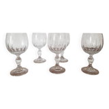 Lot de 5 verres à pied en cristal