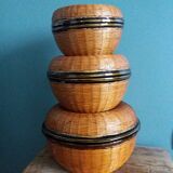 3 nesting baskets boxes in rattan or bamboo