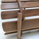Log basket solid wood slatted vintage folk art