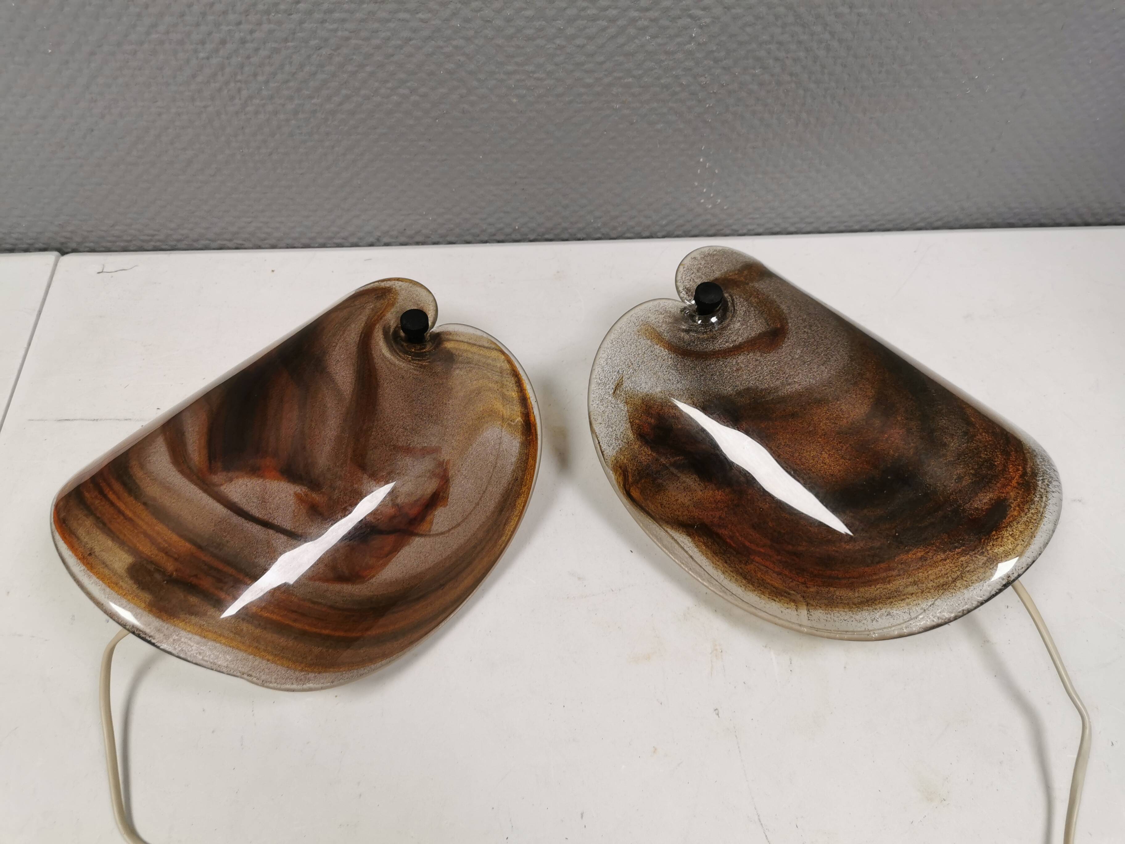 Glass wall lamps, by Per Lutken for Holmegaard Denmark in the late 70s