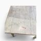 XL vintage dining table in white wood / dining room table